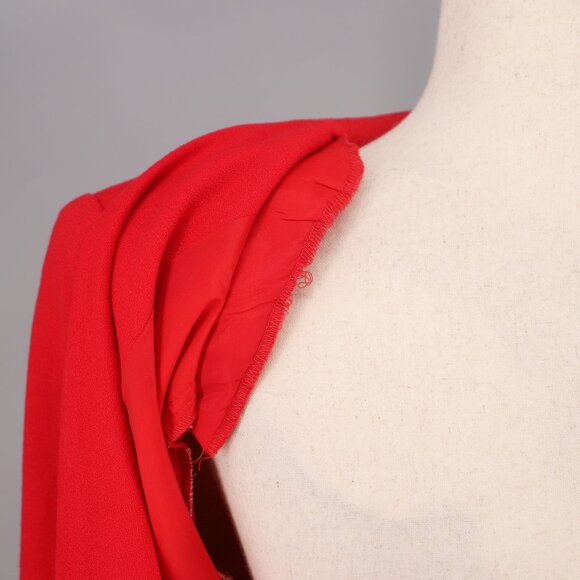 VINTAGE CHRISTIAN DIOR "Robes du Soir" Button Front Tailored Dress Bright Red - Picture 7 of 8